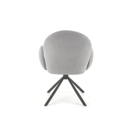 Scaun rotativ K498, gri, stofa/metal, 64x63x90 cm