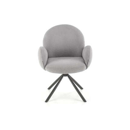 Scaun rotativ K498, gri, stofa/metal, 64x63x90 cm
