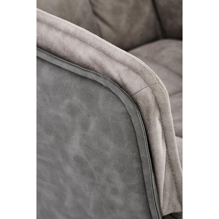 Scaun rotativ K523, gri/negru, stofa/piele ecologica, 85x61x61 cm