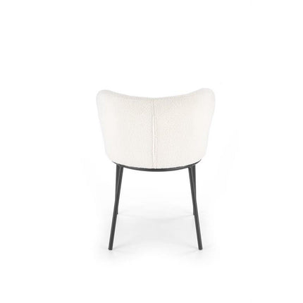 Scaun K518, crem, stofa buclata/metal, 57x59x75 cm