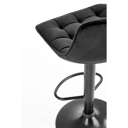 Scaun de bar H95, negru, stofa catifelata, 43x44x84 cm