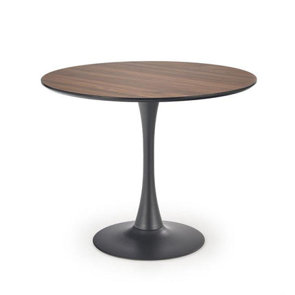 Masa rotunda OLMO, nuc/negru furniruit, 90x73 cm