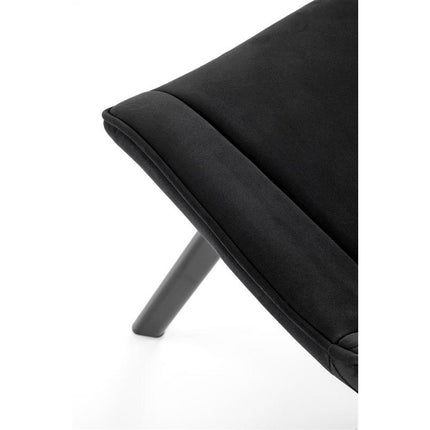Scaun tapitat K520, negru, stofa catifelata, rotativ, 45x63x80 cm