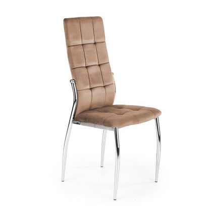 Scaun tapitat K416, bej, stofa catifelata, 43x54x101 cm