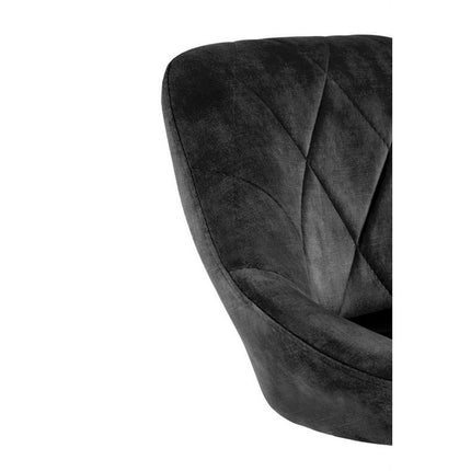 Scaun bar H101, negru, stofa catifelata/metal, 47x45x84 cm
