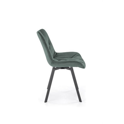 Scaun pivotant K519, verde inchis, stofa catifelata/metal, 54x63x86 cm