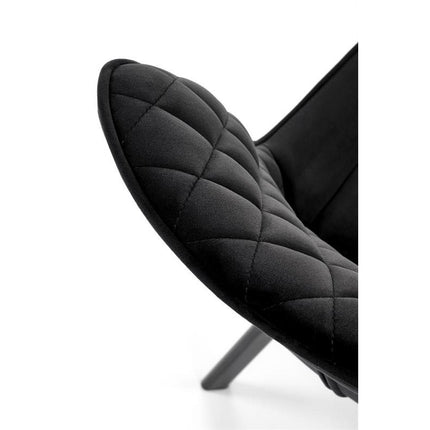 Scaun tapitat K520, negru, stofa catifelata, rotativ, 45x63x80 cm