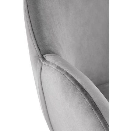 Scaun K480, stofa catifelata gri, 59x59x79 cm