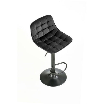 Scaun de bar H95, negru, stofa catifelata, 43x44x84 cm