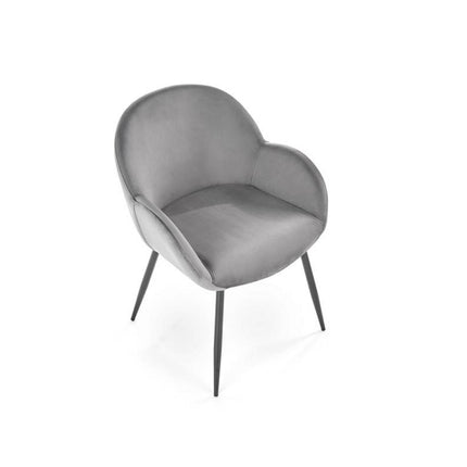 Scaun K480, stofa catifelata gri, 59x59x79 cm