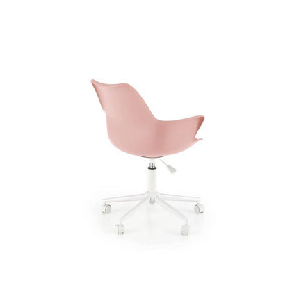 Scaun birou GASLY, roz/alb, piele ecologica, 62x64x80 cm