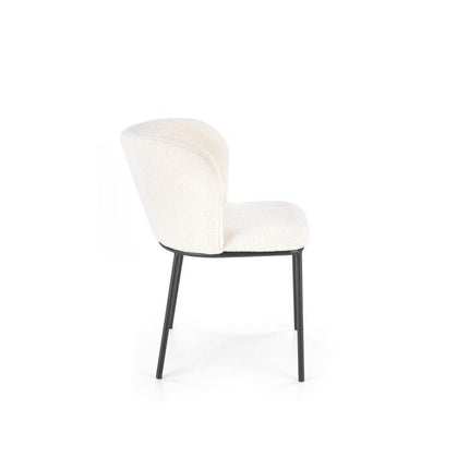 Scaun K518, crem, stofa buclata/metal, 57x59x75 cm