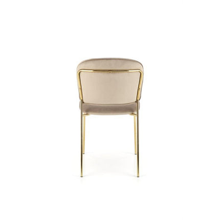 Scaun tapitat K499, bej/auriu, stofa catifelata, 47x56x85 cm