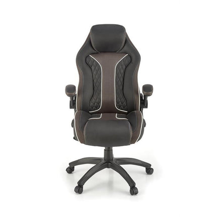 Scaun de birou HAMLET, negru/gri, piele ecologica, 65x70x117 cm