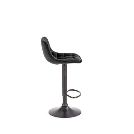 Scaun de bar H95, negru, stofa catifelata, 43x44x84 cm