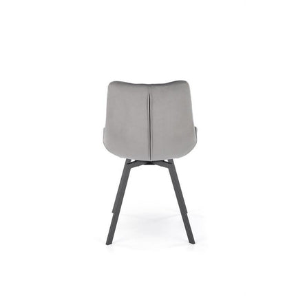 Scaun pivotant K519, gri, stofa catifelata/metal, 54x63x86 cm