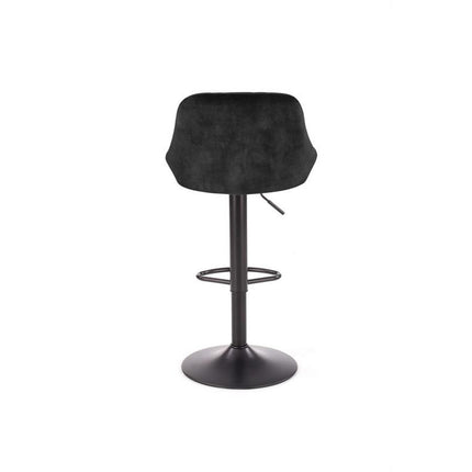 Scaun bar H101, negru, stofa catifelata/metal, 47x45x84 cm
