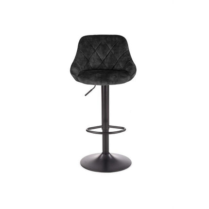 Scaun bar H101, negru, stofa catifelata/metal, 47x45x84 cm