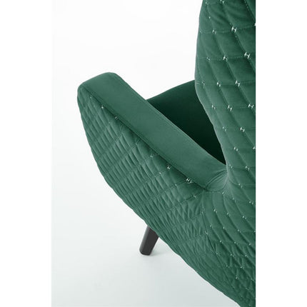 Fotoliu MARVEL, verde/negru, stofa catifelata, 75x83x103 cm