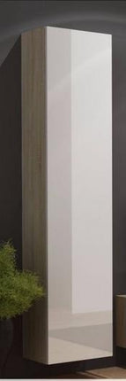 Dulap living Vigo, sonoma/alb lucios, 40x30x180 cm