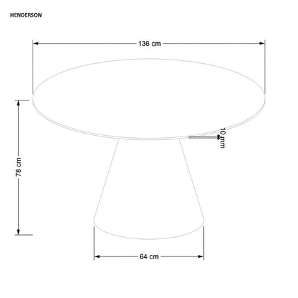 Masa rotunda HENDERSON, nuc,  furnir natural, 138x78 cm