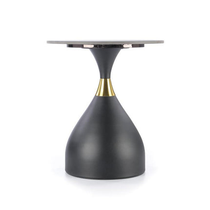 Masuta de cafea SCALITA, negru/auriu, ceramica/metal, 50x57 cm