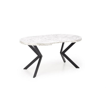 Masa extensibila PERONI, alb/gri/negru, PAL furniruit /otel, 100/250x100x75 cm