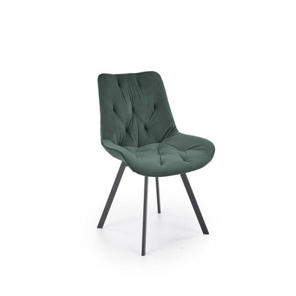 Scaun pivotant K519, verde inchis, stofa catifelata/metal, 54x63x86 cm