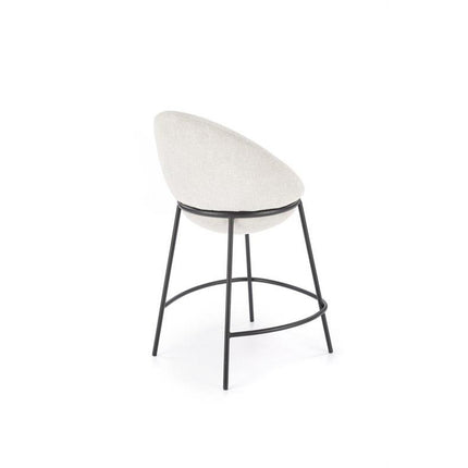 Scaun de bar H118, bej/negru, stofa clasica, 53x57x90 cm