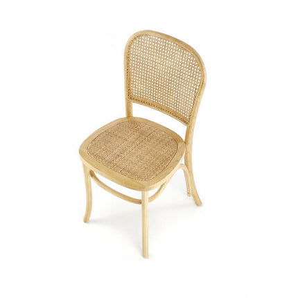 Scaun K502, stejar, ratan natural/lemn masiv, 45x50x89 cm