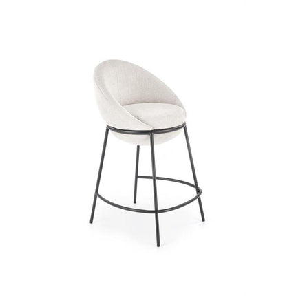 Scaun de bar H118, bej/negru, stofa clasica, 53x57x90 cm