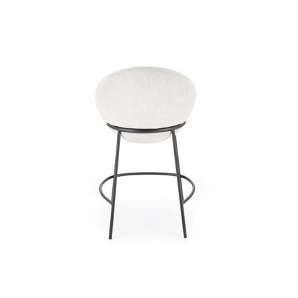 Scaun de bar H118, bej/negru, stofa clasica, 53x57x90 cm