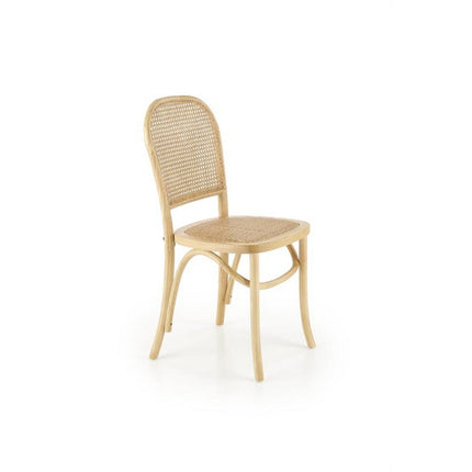 Scaun K502, stejar, ratan natural/lemn masiv, 45x50x89 cm
