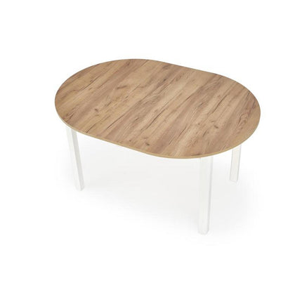 Masa extensibila RINGO, alb/stejar craft, PAL furniruit, 102/142x102x76 cm
