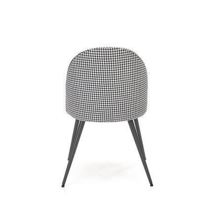 Scaun K478, stofa alb/negru, 49x54x84 cm