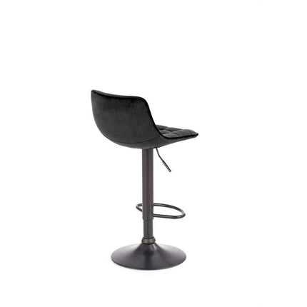 Scaun de bar H95, negru, stofa catifelata, 43x44x84 cm