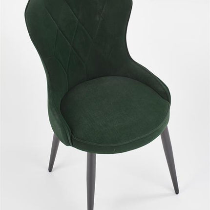 Scaun tapitat K366, verde, 52x58x92 cm