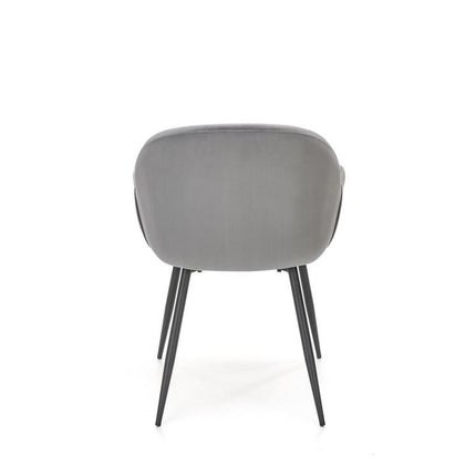 Scaun K480, stofa catifelata gri, 59x59x79 cm