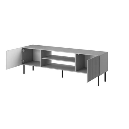 Comoda TV ASENSIO, gri mat/negru, PAL laminat, 180X42X57 cm