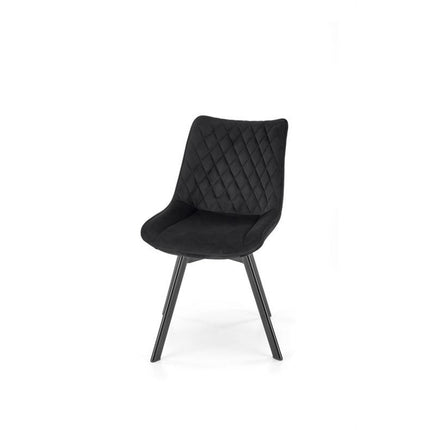 Scaun tapitat K520, negru, stofa catifelata, rotativ, 45x63x80 cm