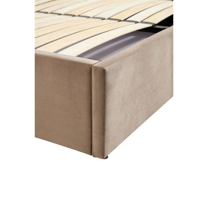 Pat PALAZZO 160, bej/auriu, stofa catifelata, somiera inclusa, 160x200 cm