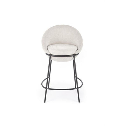 Scaun de bar H118, bej/negru, stofa clasica, 53x57x90 cm