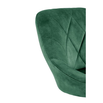 Scaun bar H101, verde/negru, stofa catifelata/metal, 47x45x106 cm