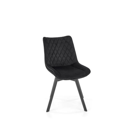 Scaun tapitat K520, negru, stofa catifelata, rotativ, 45x63x80 cm