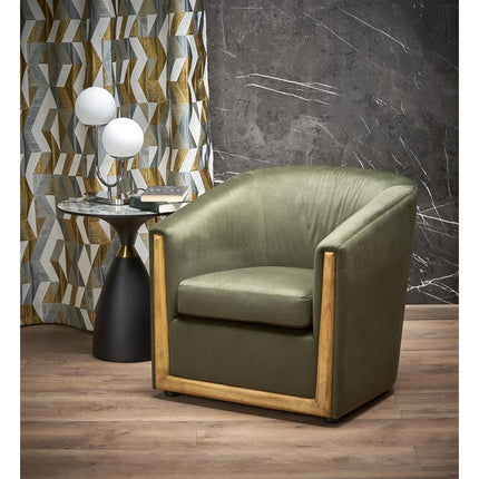 Fotoliu ENRICO, verde, stofa catifelata, 71x72x140 cm