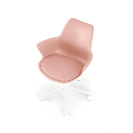 Scaun birou GASLY, roz/alb, piele ecologica, 62x64x80 cm