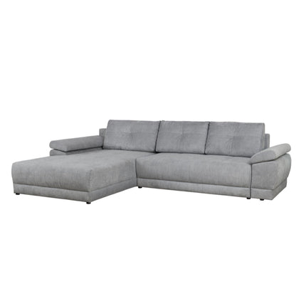 Coltar extensibil EVEREST, personalizabil, lada depozitare, 3 perne decorative, 308x213x90 cm