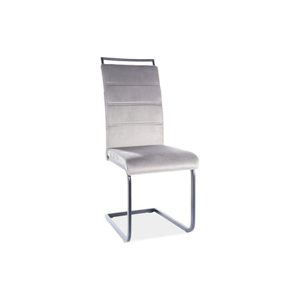 Scaun H441 cadru metal negru/catifea gri TAP.93, 41x42x102