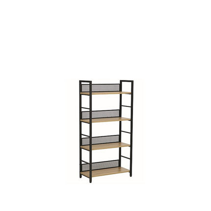 Biblioteca RAW R4, PAL/metal, stejar/negru mat, 60x28x121 cm