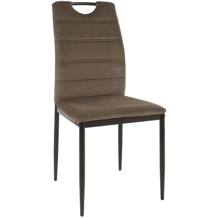 Scaun RIP, stofa catifelata verde olive/negru, 44x38x92 cm